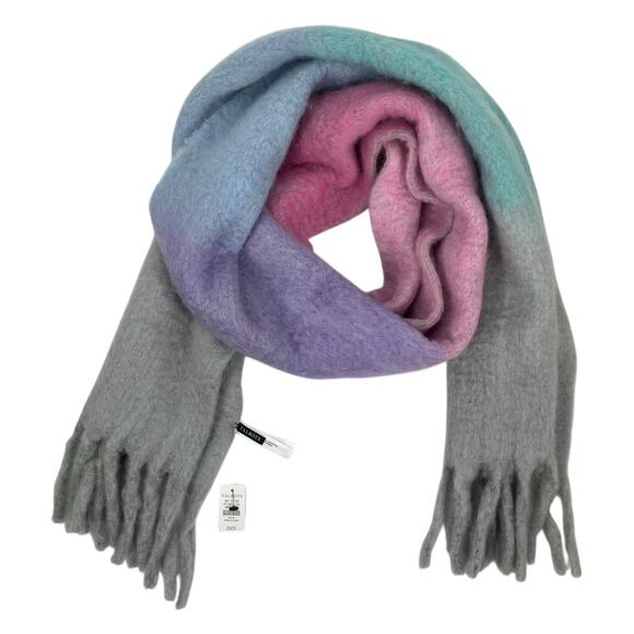 Talbots Colorblock Luxe Oversized Blanket Scarf Multi Color Pastel - Picture 4 of 10